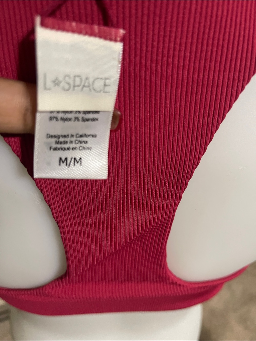 l*space Ribbed Tie-Front Crop Top in Fuchsia - Picture 3 of 4